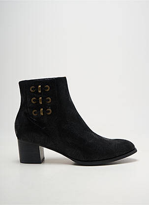Bottines/boots tissage satiné talon de 4 à 6cm noir MAM'ZELLE femme