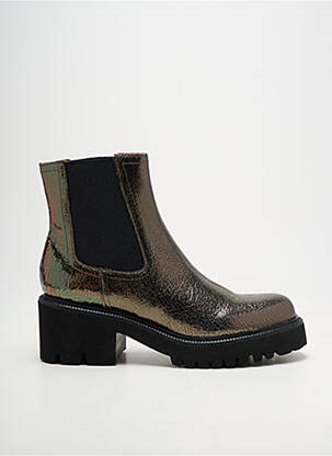 Bottines/boots tissage satiné talon de 4 à 6cm argent MAM'ZELLE femme