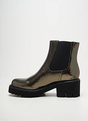 Bottines/boots tissage satiné talon de 4 à 6cm argent MAM'ZELLE femme