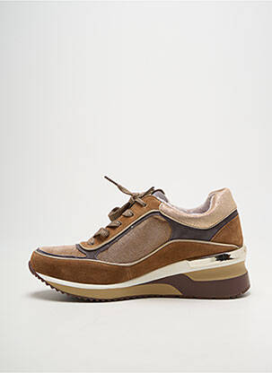 Baskets tissage satiné talon de 4 à 6cm marron MAM'ZELLE femme