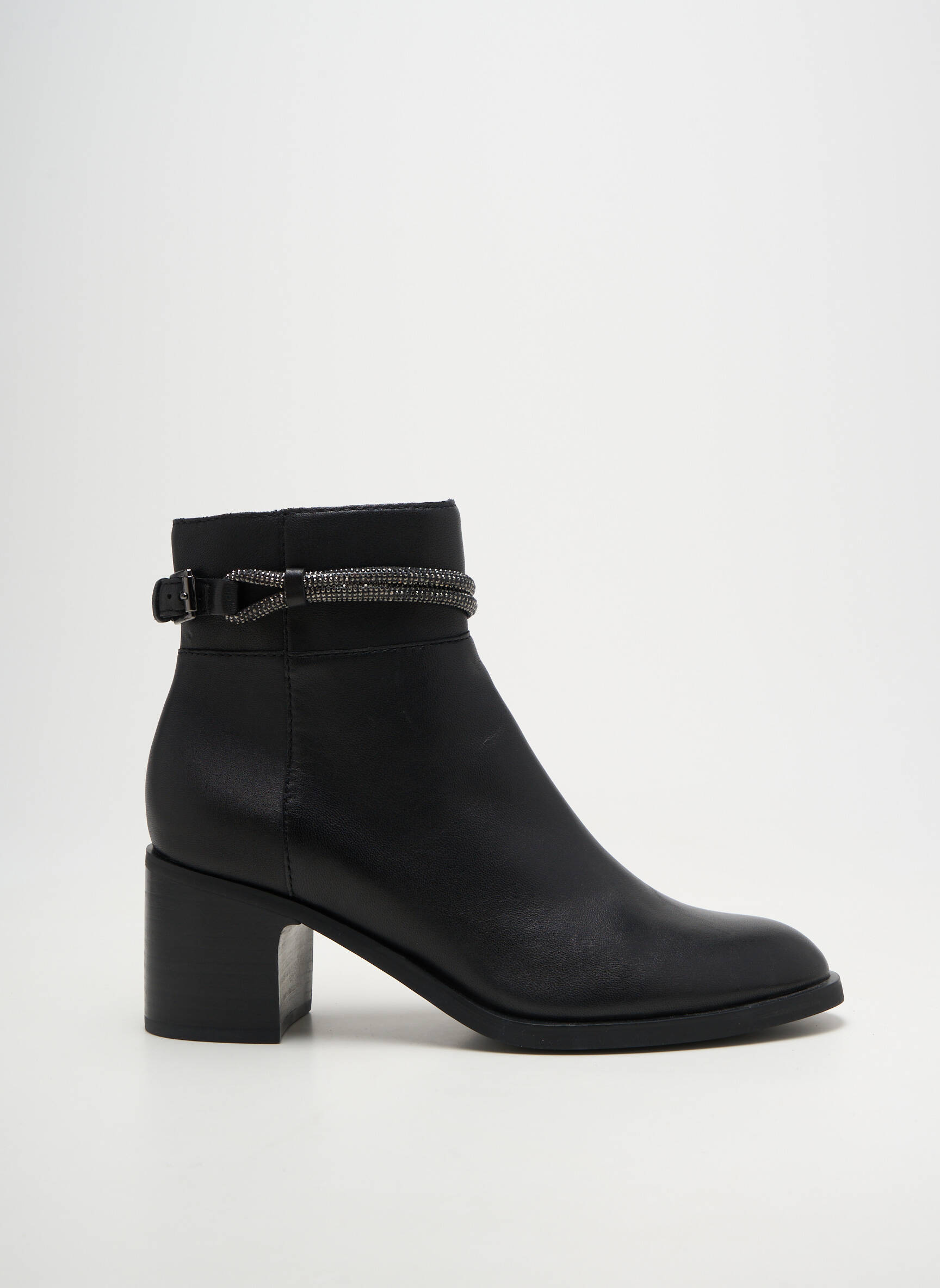 Bottines/boots tissage satiné talon de 4 à 6cm noir MAM'ZELLE femme