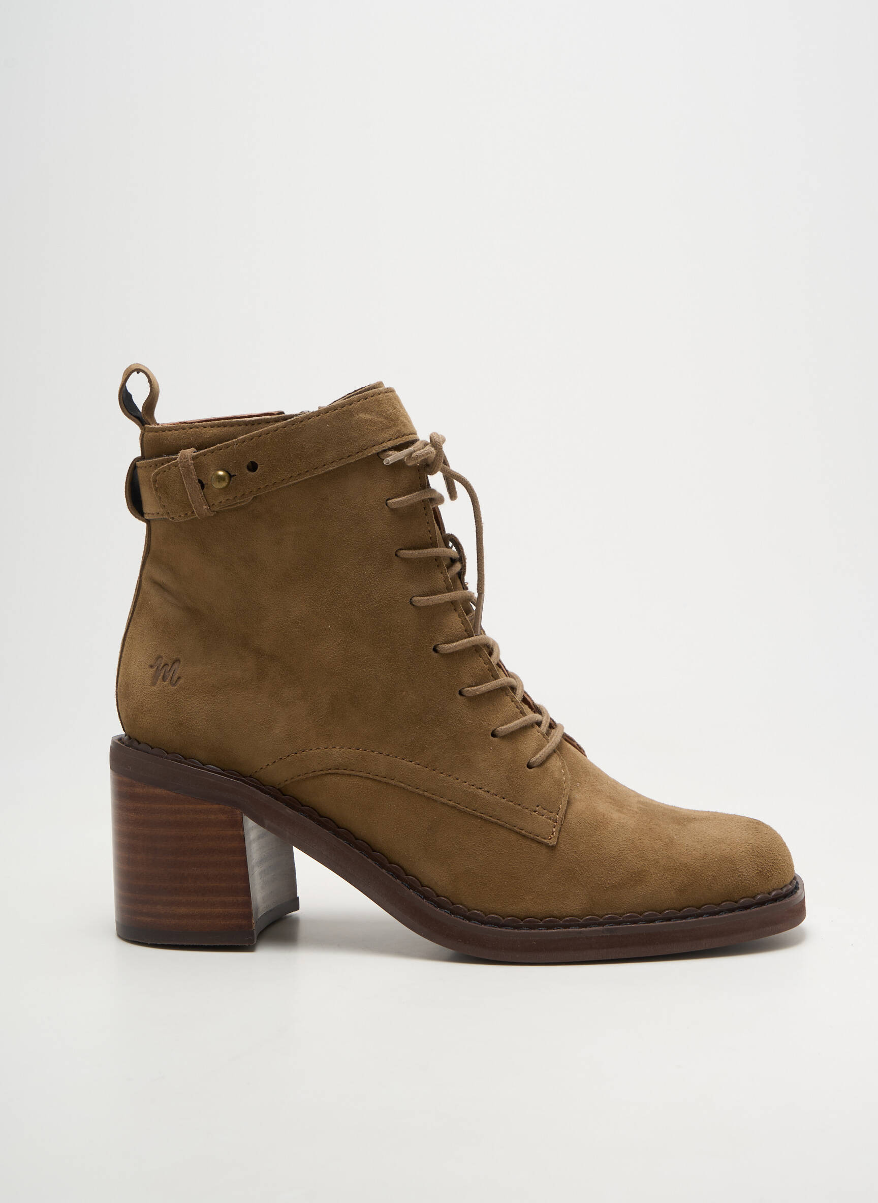 Bottines/boots fermeture zip et lacets talon de 4 à 6cm vert MAM'ZELLE femme