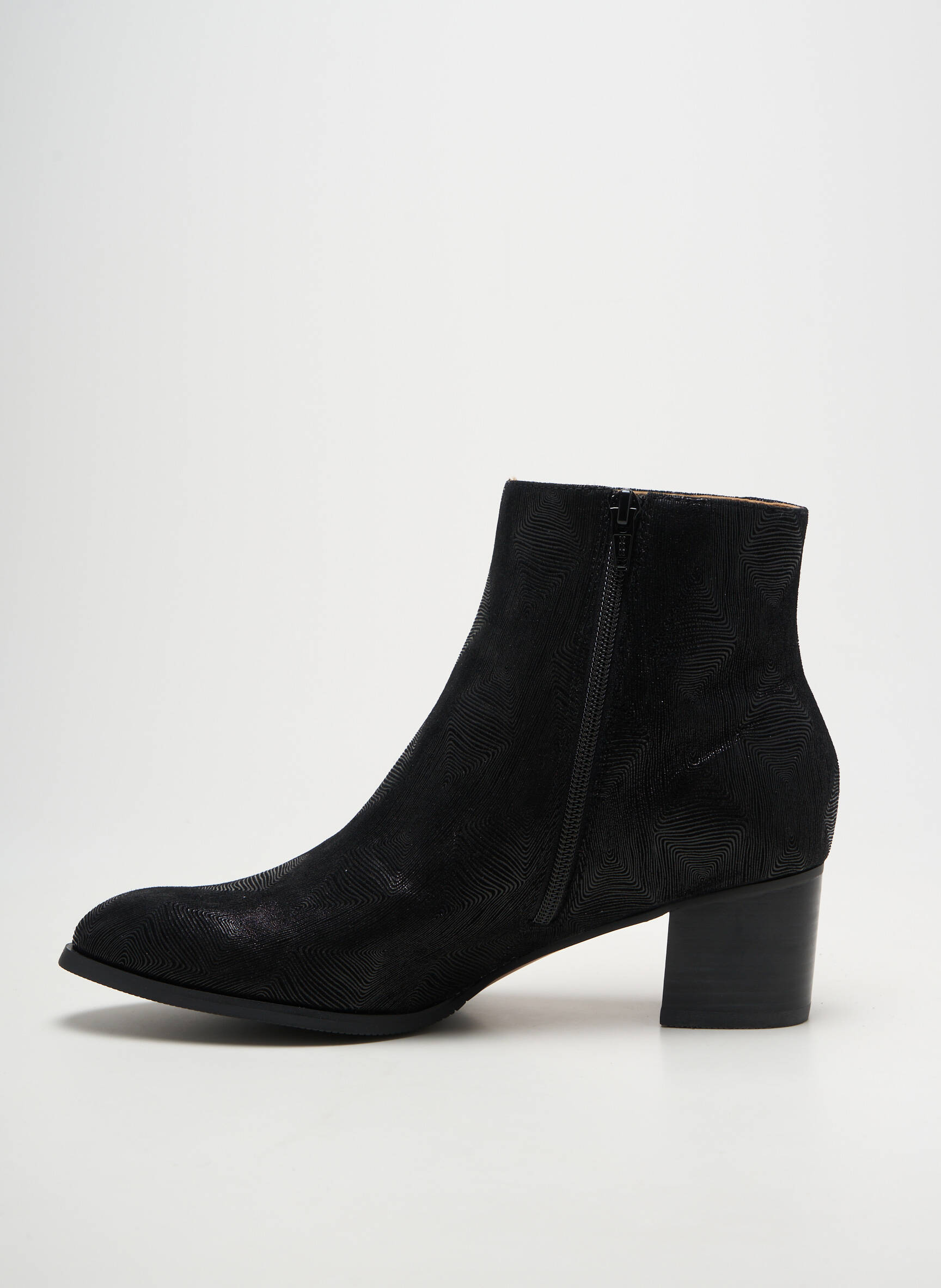 Bottines/boots tissage satiné talon de 4 à 6cm noir MAM'ZELLE femme