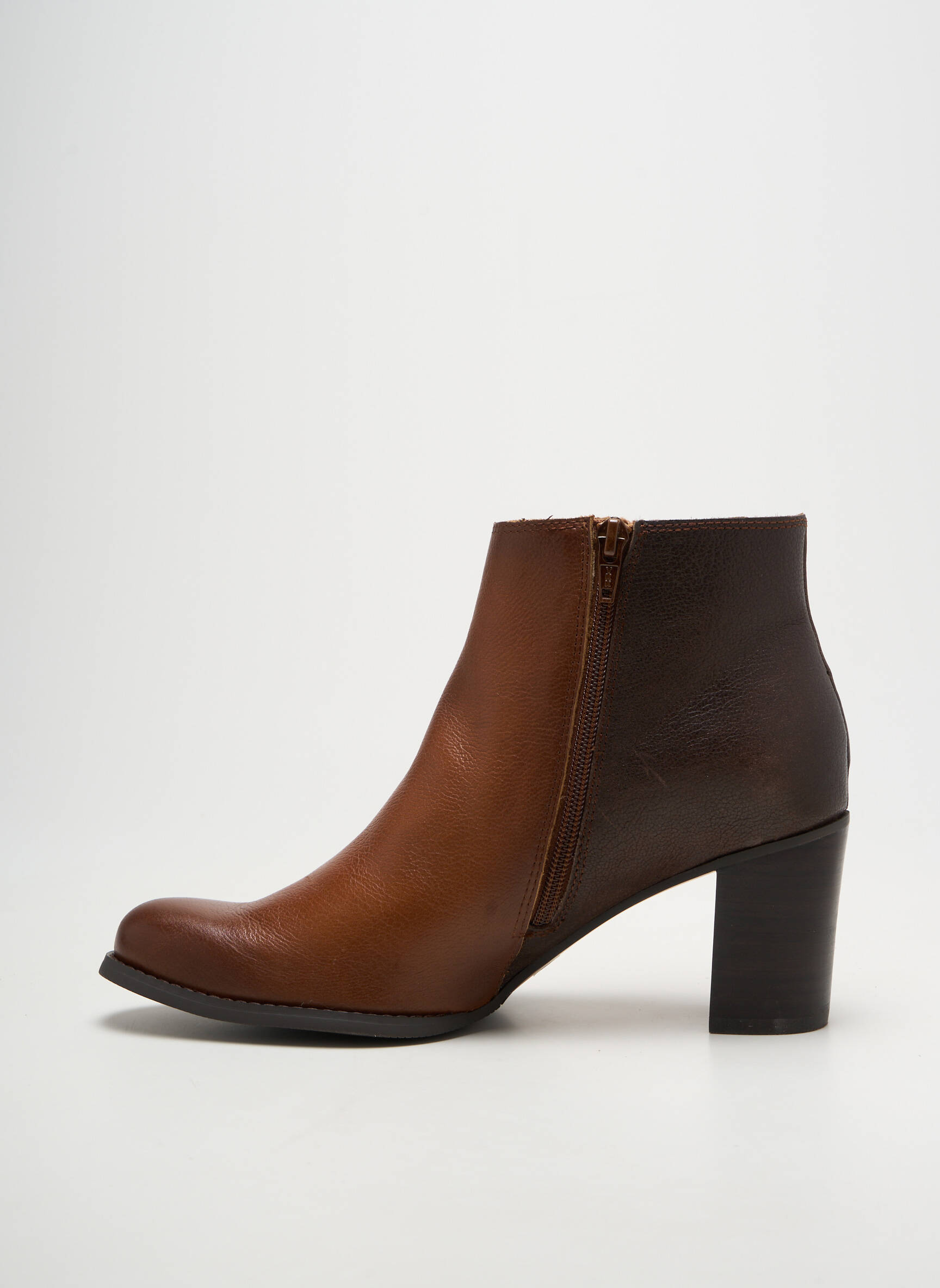 Bottines/boots tissage satiné talon de 4 à 6cm marron MAM'ZELLE femme