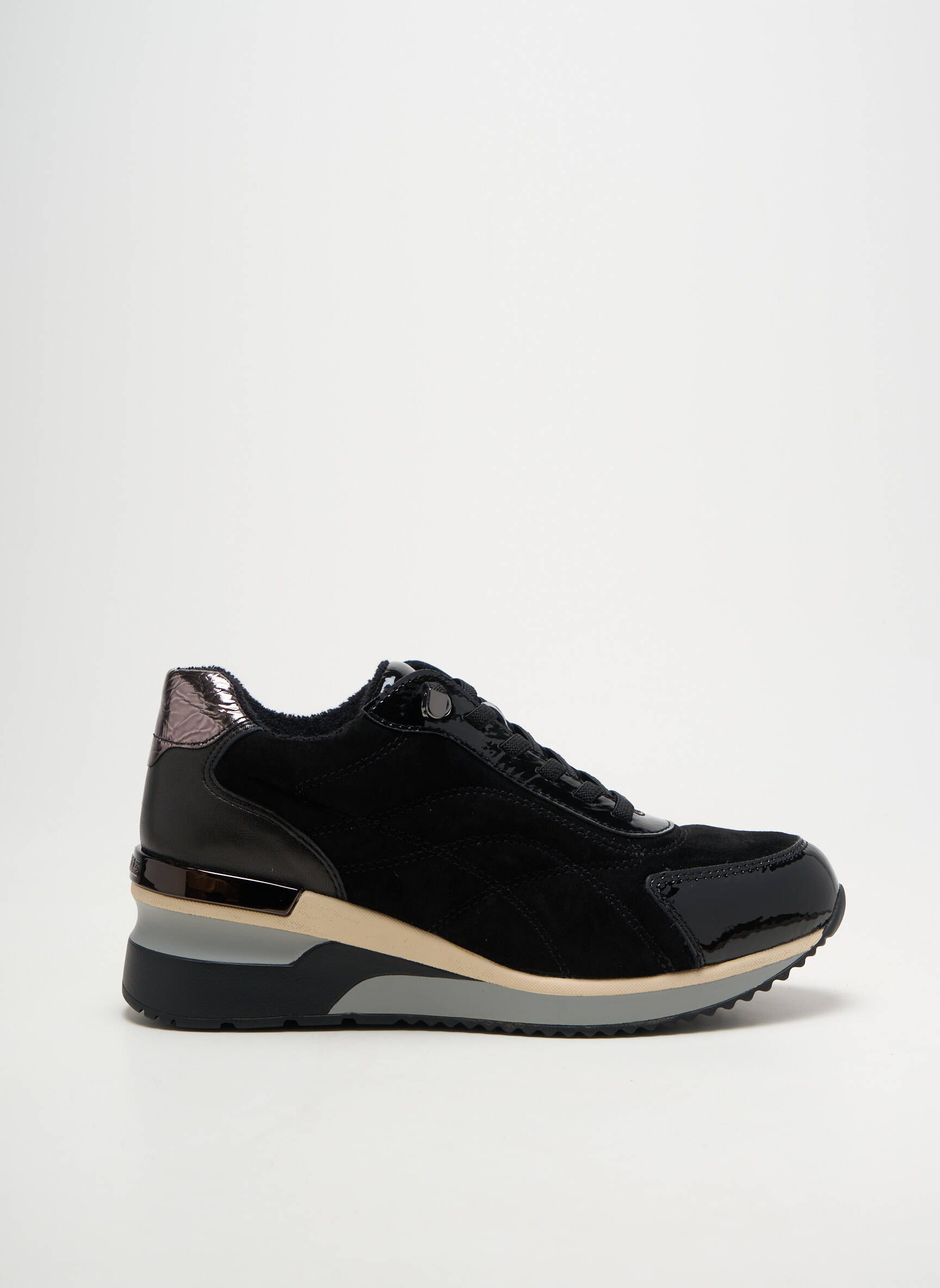 Baskets fermeture elastique talon de 4 à 6cm noir MAM'ZELLE femme