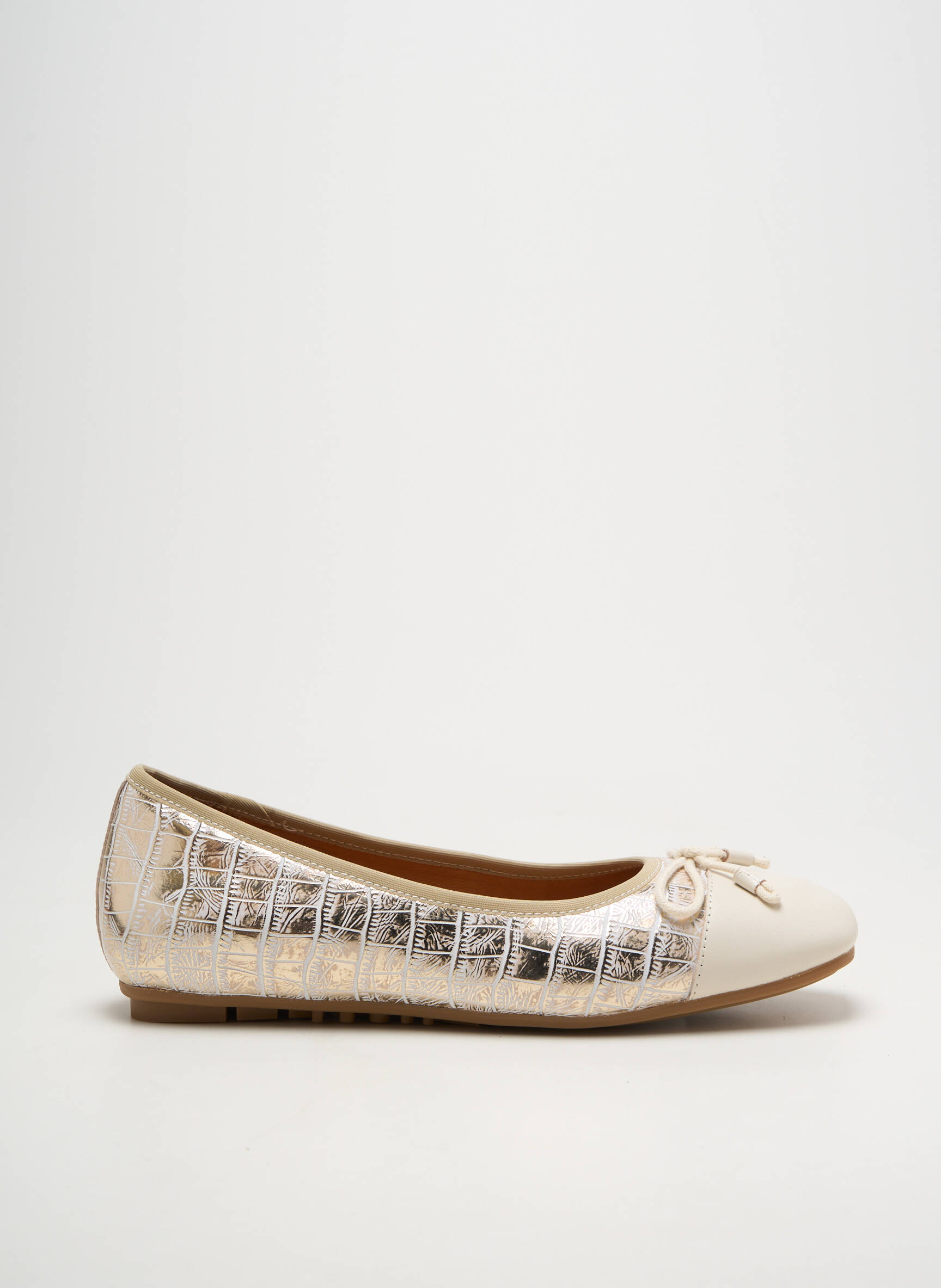 Ballerines tissage satiné talon plat jusqu'à 3cm or MAM'ZELLE femme