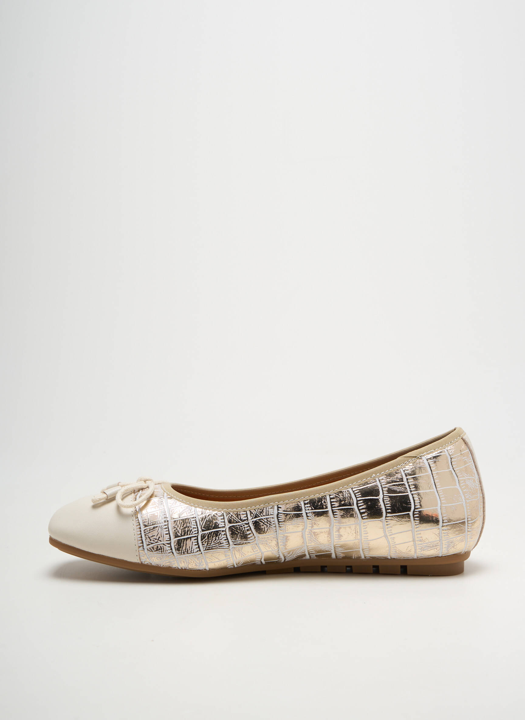 Ballerines tissage satiné talon plat jusqu'à 3cm or MAM'ZELLE femme