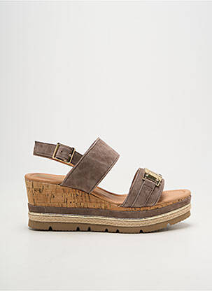 Sandales/nu pieds talon compensé talon de 7 à 9cm gris MAM'ZELLE femme