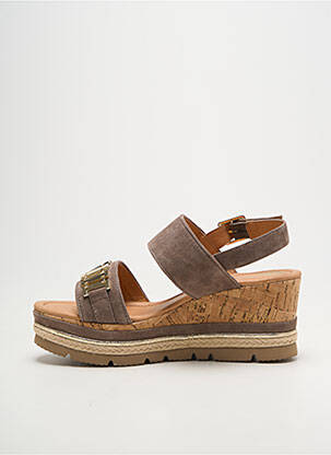 Sandales/nu pieds talon compensé talon de 7 à 9cm gris MAM'ZELLE femme