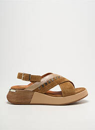 Sandales/nu pieds tissage satiné talon de 4 à 6cm marron MAM'ZELLE femme