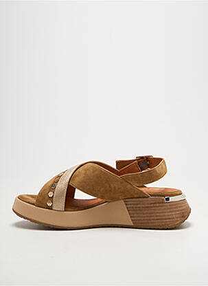 Sandales/nu pieds tissage satiné talon de 4 à 6cm marron MAM'ZELLE femme