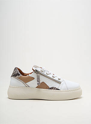 Baskets fermeture zip et lacets talon de 4 à 6cm blanc MAM'ZELLE femme