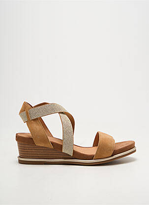 Sandales/nu pieds tissage satiné talon de 4 à 6cm or MAM'ZELLE femme