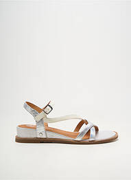 Sandales/nu pieds tissage satiné talon de 4 à 6cm argent MAM'ZELLE femme