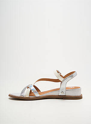 Sandales/nu pieds tissage satiné talon de 4 à 6cm argent MAM'ZELLE femme