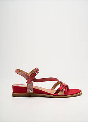 Sandales/nu pieds tissage satiné talon de 4 à 6cm rouge MAM'ZELLE femme