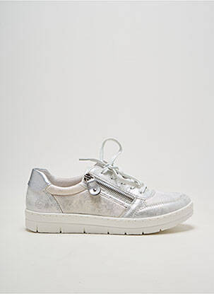 Baskets fermeture zip et lacets talon plat jusqu'à 3cm argent REMONTE femme