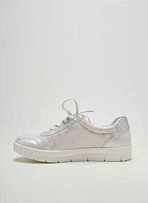 Baskets fermeture zip et lacets talon plat jusqu'à 3cm argent REMONTE femme