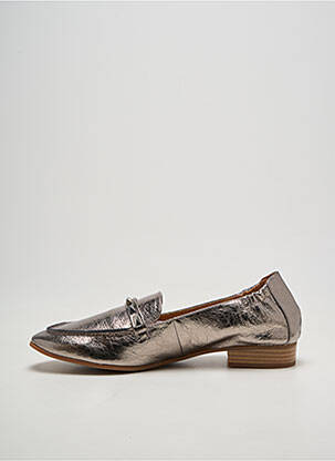 Mocassins tissage satiné talon plat jusqu'à 3cm argent MAM'ZELLE femme