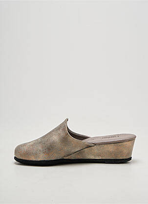 Chaussons/pantoufles tissage satiné talon de 4 à 6cm gris HELLER femme