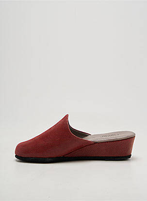 Chaussons/pantoufles tissage satiné talon de 4 à 6cm rouge HELLER femme