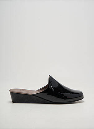 Mules/sabots matière lisse talon de 4 à 6cm noir HELLER femme