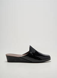 Mules/sabots matière lisse talon de 4 à 6cm noir HELLER femme