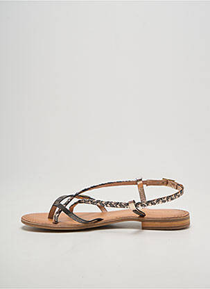 Tongs tissage satiné talon plat jusqu'à 3cm or LES TROPEZIENNES PAR M.BELARBI femme