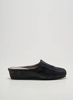Mules/sabots tissage satiné talon de 4 à 6cm noir HELLER femme