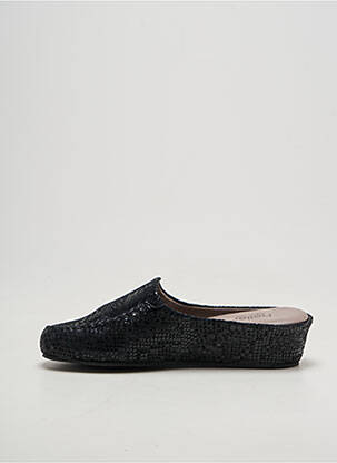 Mules/sabots tissage satiné talon de 4 à 6cm noir HELLER femme