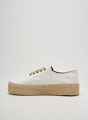 Espadrilles fermeture lacets talon de 4 à 6cm blanc LES TROPEZIENNES PAR M.BELARBI femme