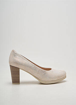 Escarpins tissage satiné talon de 7 à 9cm beige KARSTON femme