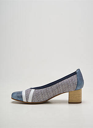 Escarpins bout carré talon de 4 à 6cm bleu INEA femme