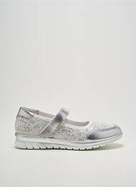 Ballerines fermeture scratch talon plat jusqu'à 3cm argent INEA femme