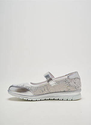Ballerines semelle amovible talon plat jusqu'à 3cm argent INEA femme