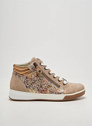 Baskets fermeture zip et lacets talon plat jusqu'à 3cm beige ARA femme