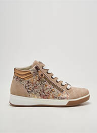 Baskets fermeture zip et lacets talon plat jusqu'à 3cm beige ARA femme