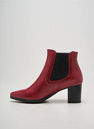 Bottines/boots bout pointu talon de 7 à 9cm rouge KARSTON femme