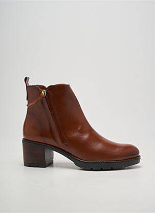Bottines/boots tissage satiné talon de 4 à 6cm marron KARSTON femme