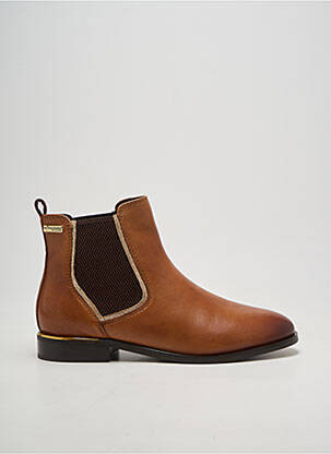 Bottines/boots tissage satiné talon plat jusqu'à 3cm marron LES TROPEZIENNES PAR M.BELARBI femme