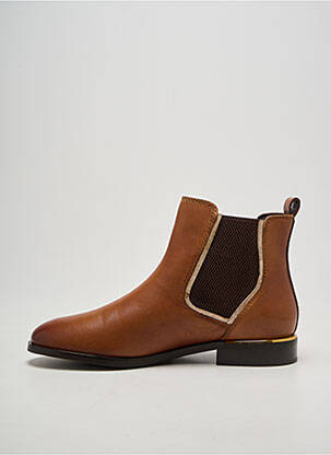 Bottines/boots tissage satiné talon plat jusqu'à 3cm marron LES TROPEZIENNES PAR M.BELARBI femme