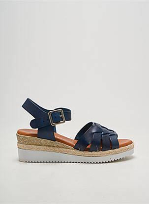 Sandales/nu pieds talon compensé talon de 4 à 6cm bleu EMILIE KARSTON femme