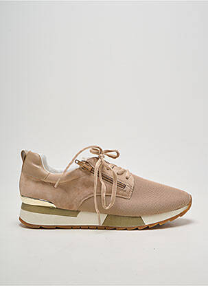 Baskets fermeture zip et lacets talon plat jusqu'à 3cm beige EMILIE KARSTON femme