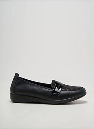 Mocassins tissage satiné talon plat jusqu'à 3cm noir INFINI femme