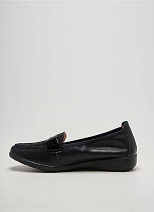 Mocassins tissage satiné talon plat jusqu'à 3cm noir INFINI femme