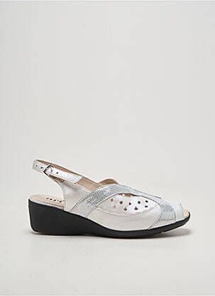 Sandales/nu pieds tissage satiné talon de 4 à 6cm argent ARTIKA SOFT femme