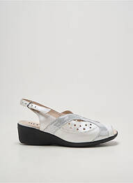 Sandales/nu pieds tissage satiné talon de 4 à 6cm argent ARTIKA SOFT femme