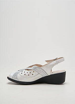 Sandales/nu pieds tissage satiné talon de 4 à 6cm argent ARTIKA SOFT femme