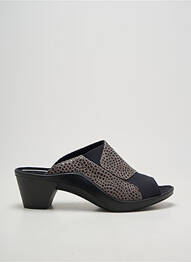 Mules/sabots tissage satiné talon de 4 à 6cm noir ROMIKA femme