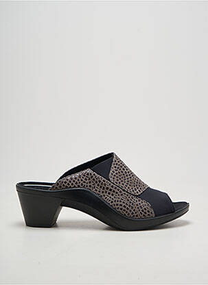 Mules/sabots tissage satiné talon de 4 à 6cm noir ROMIKA femme